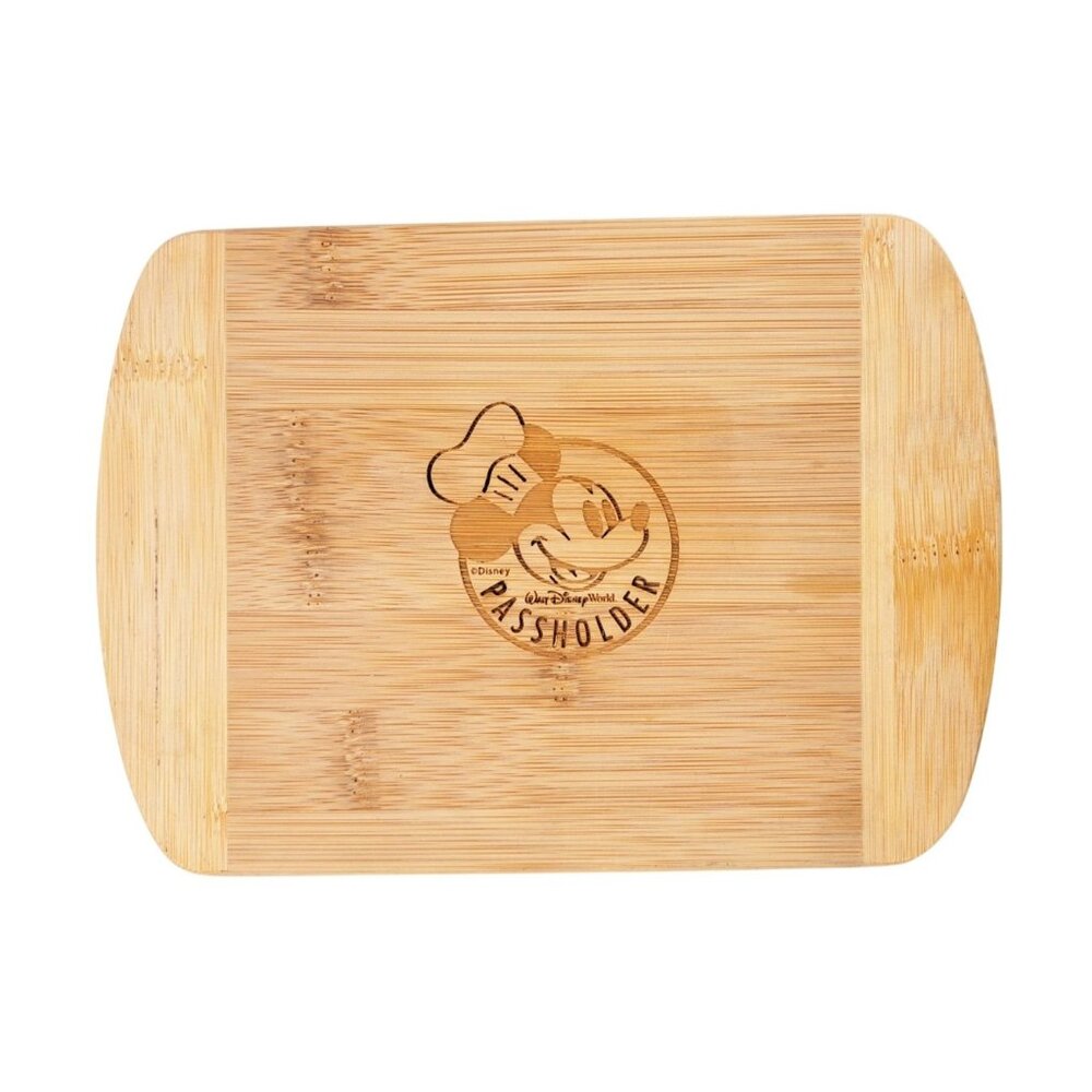 Disney World Passholder Premium Bamboo Cutting Board Mickey Mouse Etched Design